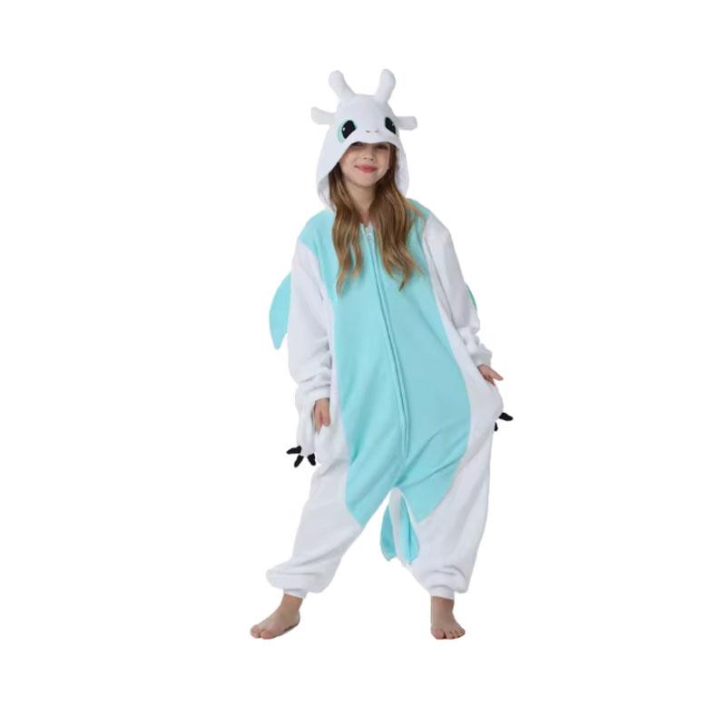 Kids' Character Union Suit Kigurumi Cute Animal Hooded One Piece Fleece Pajama Party Outfit