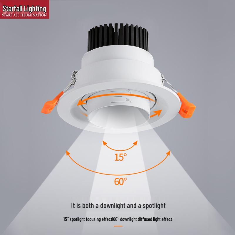 Светодиодный зумируемый встраиваемый потолочный светильник-спот на гибкой ножке для гостиной