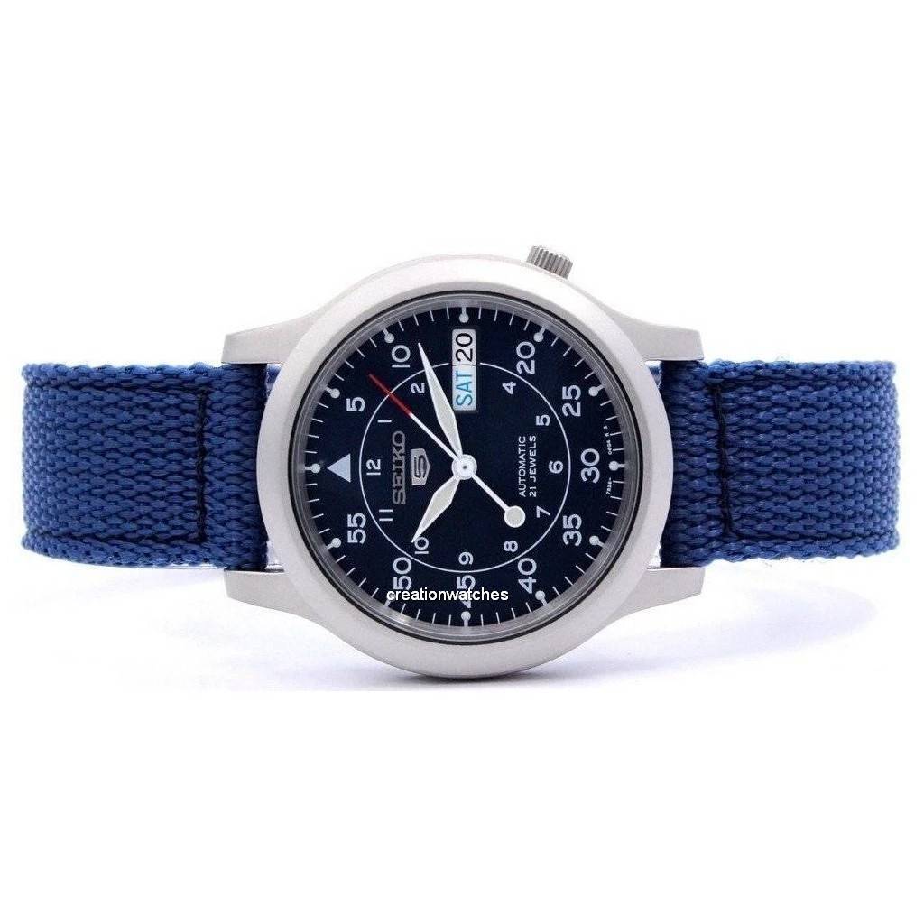 Восстановленные мужские часы Seiko 5 Military Automatic с нейлоновым ремешком SNK807K2