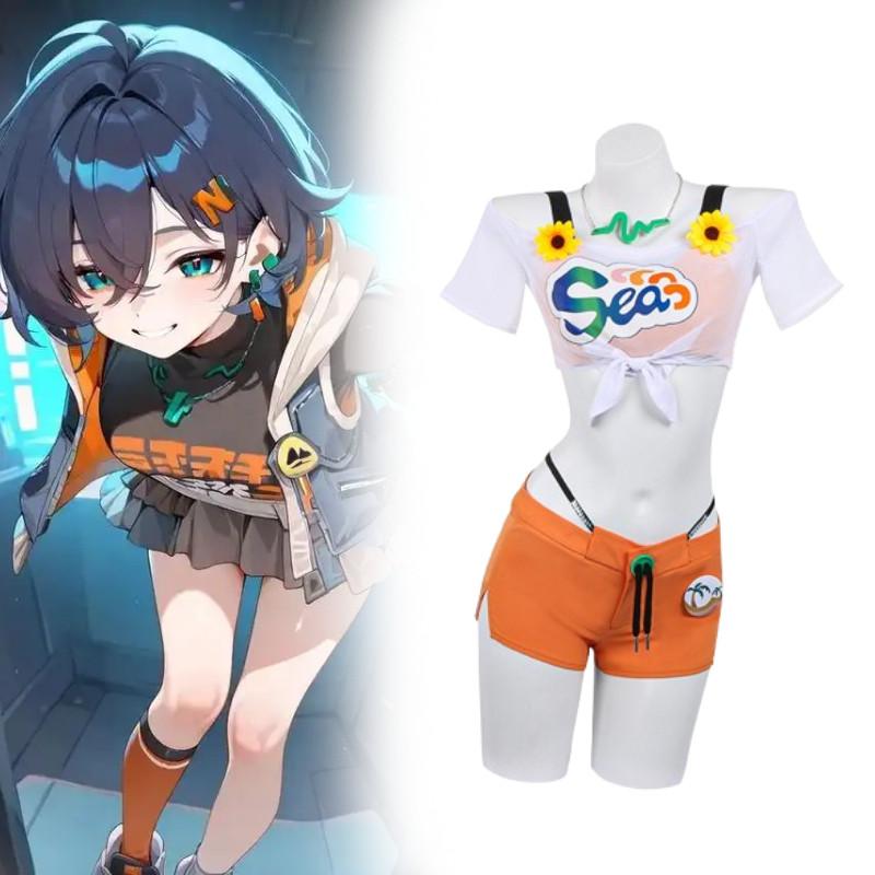Zone Zenless Zero Belle Swimsuit Cosplay Costume Halloween Performance Party