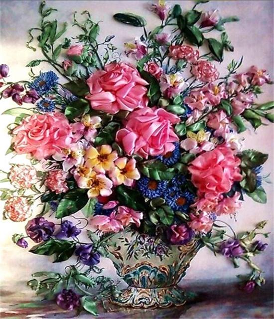 RUOPOTY DIY Frame Oil Painting By Numbers Daisy Flower Acrylic Home Decor On Canvas Wall Art Picture Rose For Living Room