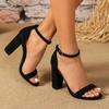 Fashion Women Shoes Black Super High Heel Sandals Women 2025Summer Ankle Buckle Party Shoes Woman Plus Size High Heeled Shoes Female New