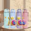 1PC Cute Snail Cartoon Art 750ml Color Plastic Sports Water Bottle Leakproof Flip Straw Lid Suitable for Sports Office Home Use