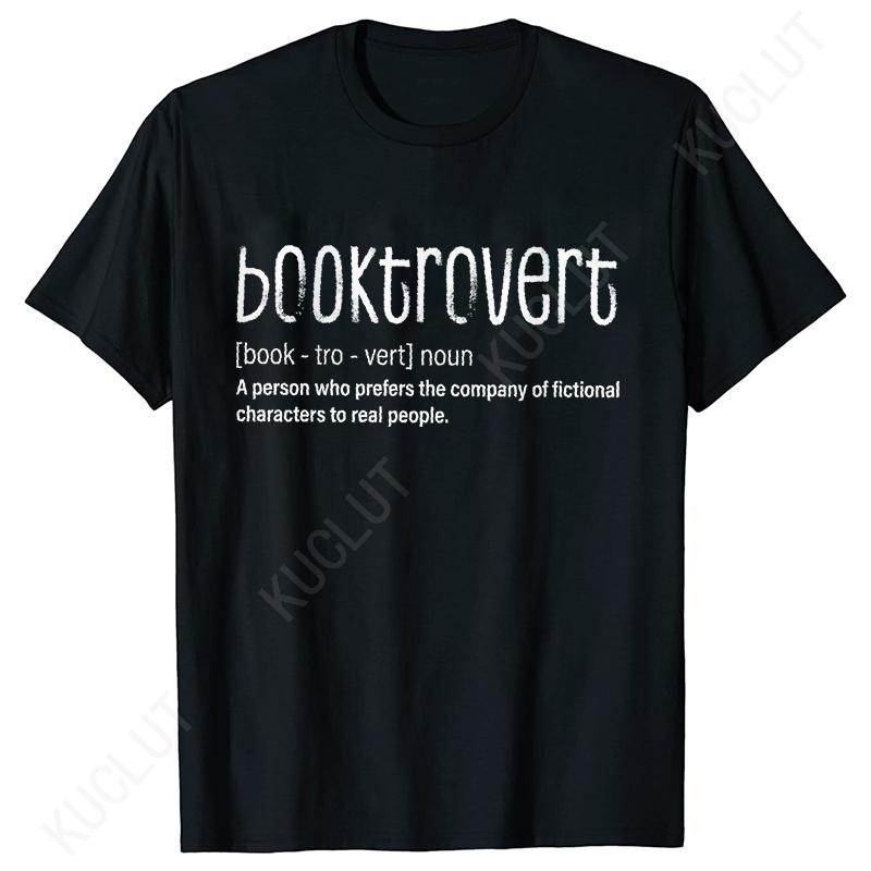 Booktrovert Book Lover Shirt for Women Classic Literature T-shirts Bookish Girl Tshirts Bookworm Tee Clothing Gift for Librarian