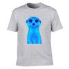 Unisexs Cotton Short Sleeve Tshirt With Vibrant Blue Purple Meerkat Graphic Print Casual Crew Neck Tee For Daily Wear