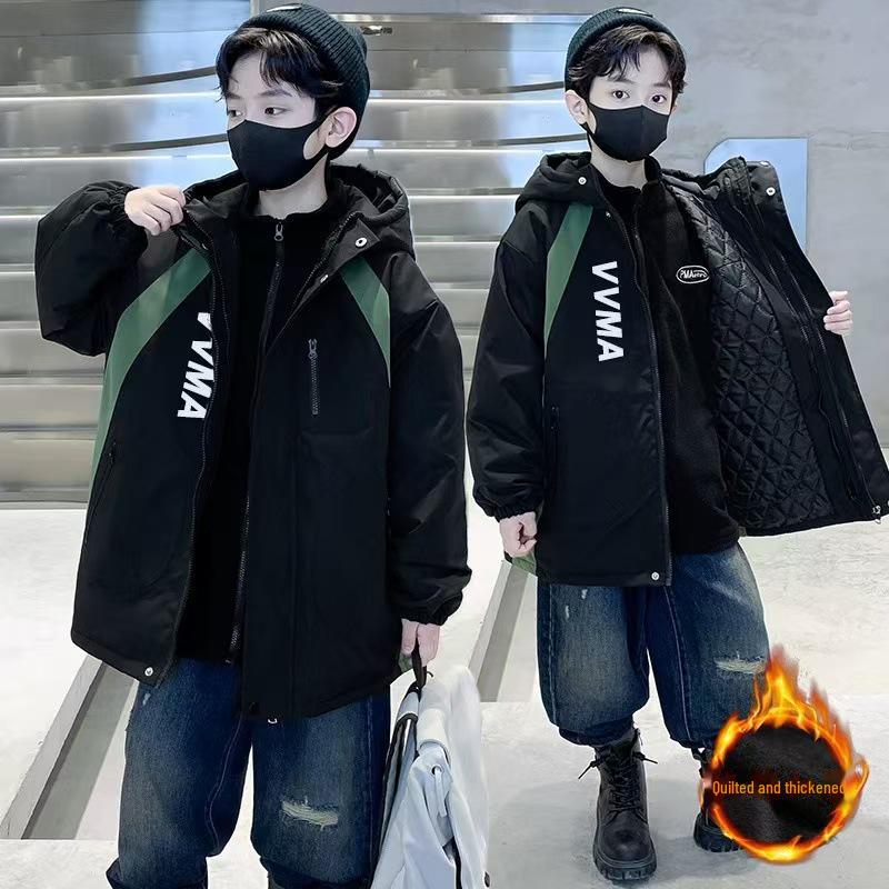 Съемная куртка 3 в 1 для мальчиков: Новая утепленная верхняя одежда осень/зима 2024 года для детей крупных и средних размеров