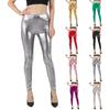 Women's Glossy High-waisted Tight-fitting Leggings Fashion Elasticated Waist Small Legs Nine-quarter Pants