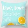 Student Pillowcase Office Nap Pillow Square Pillow Lemon Fruit Pattern Home Sofa Pillow