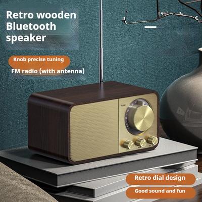 Ретро Bluetooth колонка деревянная классическая домашнее радио сабвуфер карта ретро маленькая стерео