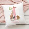 Personalized Pillow Case Initial with Name  Safari Animal  Pillow Cover Kids Bedroom Wild Party Decor Kids Birthday Shower Gift