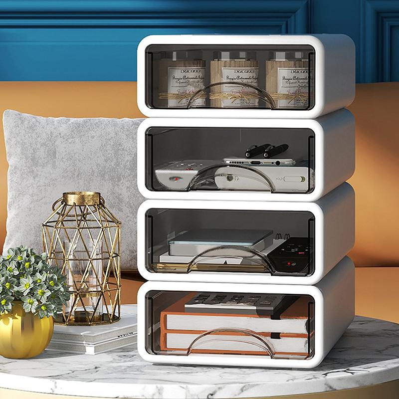 Пластиковая коробка, настольный органайзер, ящик для хранения косметики, штабелируемый контейнер для ювелирных изделий, офисная отделка, органайзер, коробка