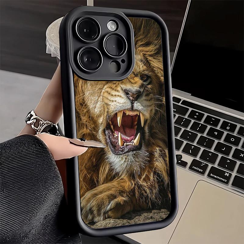 Чехол для телефона Лев Мужчина Король для iPhone 16 17 Air 16E 15 Pro Max 14 Plus 13 12 Mini Capa Мягкий Силиконовый Funda