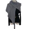 Women Knitted Shawl Wrap Scarf Striped Design Soft Imitation Wool Cashmere Cape Cardigan Shawl Coat Blanket