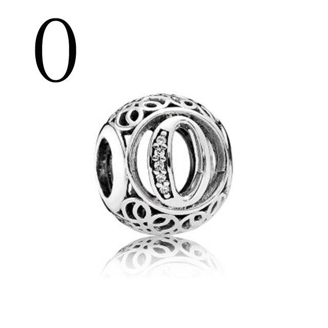 New 925 Sterling Silver 26 A -Z Floral Charm Beads Charm Bracelet Diy Women 'S Jewelry Accessory