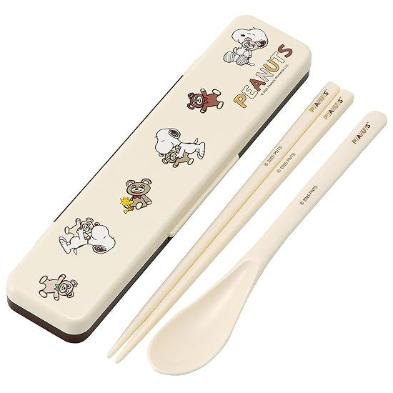 Skater Chopsticks and Spoon Set, Adult Bento Cutlery Set, 18cm, Silent Design (No Clattering), Made