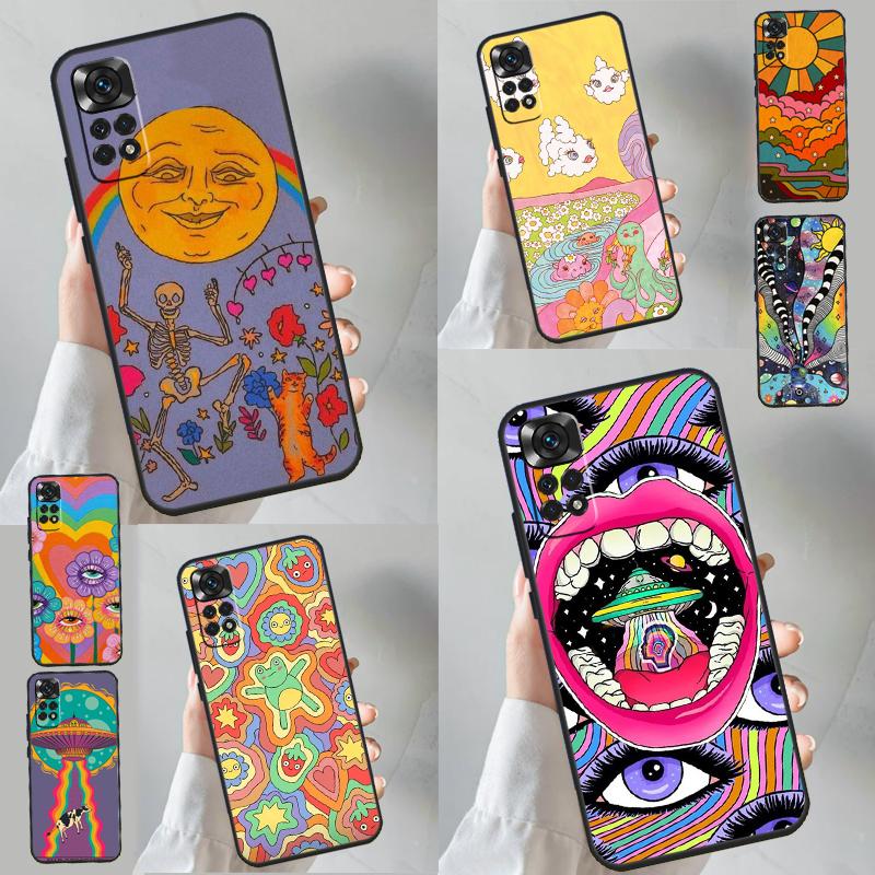 Cute Indie Hippie Case For Xiaomi Redmi Note 12 10 9 11 13 Pro Plus 12S 10S 11S 9S Redmi 13C 10C 9C 12C Cover