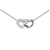 [Q6020] - Серебряное колье "Любовь" серебристо-белое (родиевое покрытие) - 15х7 мм