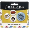 FRIENDS TV Show Set of 4 Ross Button Badges Multi