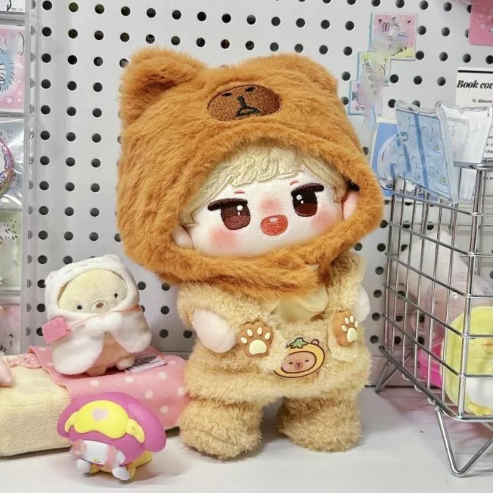 1 set Capybara Hat 20cm Cotton Doll Clothes Strap Pants Plush Doll Clothes  20cm Cotton Doll