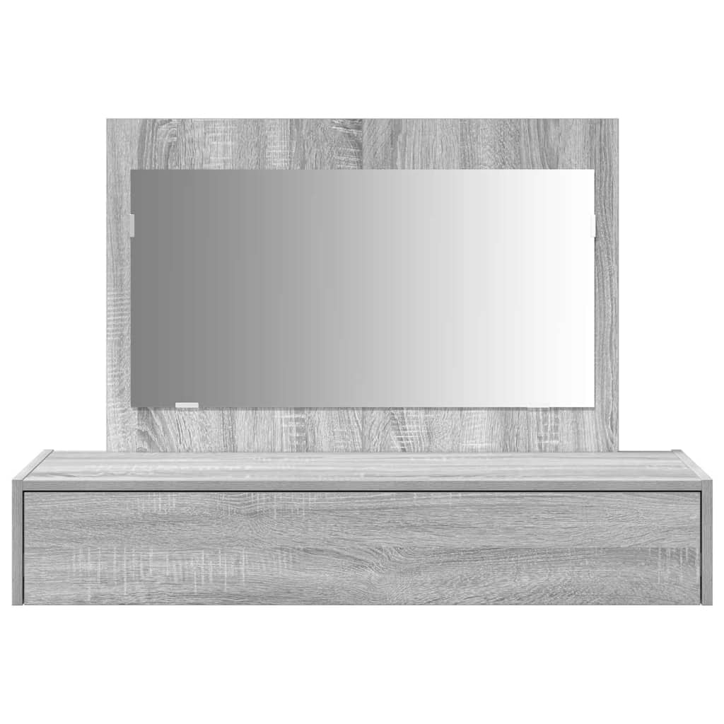 Makeup Table with Drawers Gray 100 x 40 x 70 cm Engineered Wood