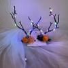 LED Fairy Deer Ear Headband Elk Ears Kids Head Wear Halloween Glowing Antler Hair Hoop  Photo Props