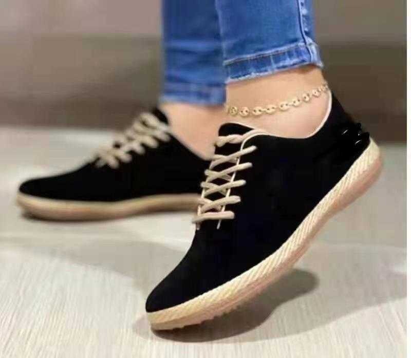 Plus Size Women's Shoes 2024 Spring Autumn Round Toe Lace-up Light Casual Women's Shoes Vintage Comfort Flat Women Loafers