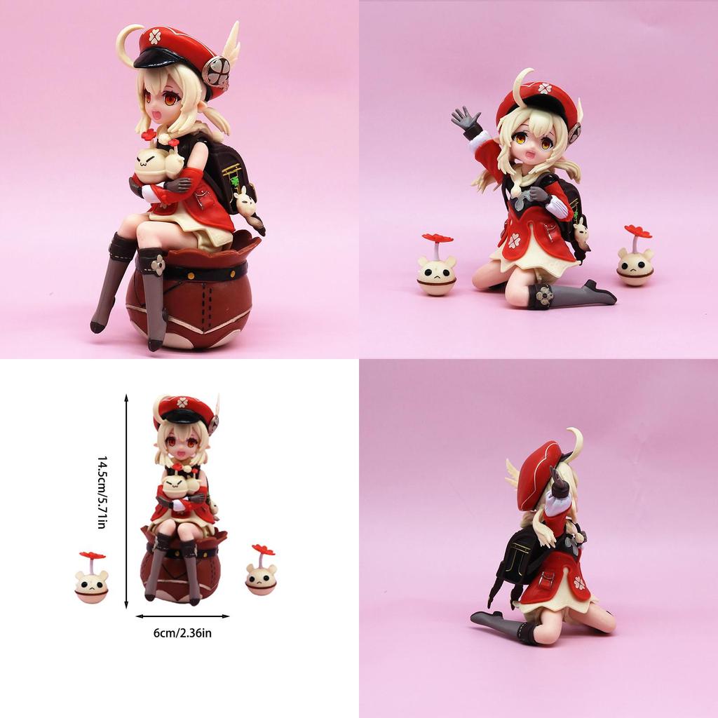 Высококачественная Оригинальная фигурка Klee из Genshin Impact, Рыцарь Искр, GK, Klee сидящая и стоящая, Игровой периферийный декоративный модель, 11-13 см, ПВХ статуэтка