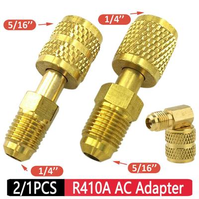 2/1 шт. Адаптер для хладагента R410a AC с внешней резьбой SAE 1/4" SAE Адаптер для заправки хладагента R410A с быстроразъемным соединением 5/16" SAE