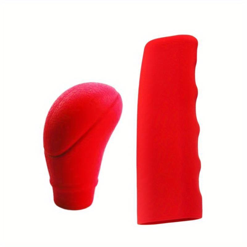 2pcs Car Auto Universal Silicone Shift Gear Knob Covers Handbrake Sleeve Protectors Car Styling Accessory Durable Knob Cover, Gear Shift Knob Cover