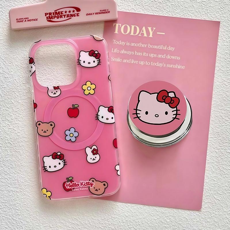Магнитный Беспроводной Зарядный Чехол-Держатель Hello Kitty Для Iphone 17 Air 17 Pro Max 16 15 14 12 13 11 Pro Max 13 Mini Корпус