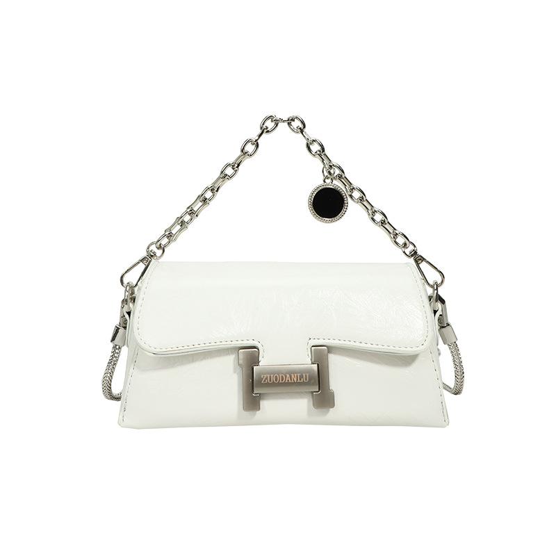 Нишевая дизайнерская серебряная сумка, женская модная простая популярная сумка подмышками, женская сумка с цепочкой на плечо, сумка через плечо