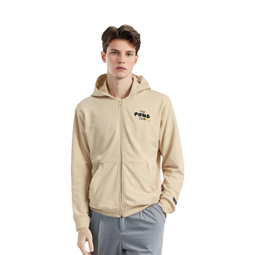 PUMA Club Graphic Jackets Men's Khaki Hooded Moderate Other 533199-20