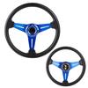 14in 350mm   Racing Steering Wheel Aluminum PU Lther Car Sport Racing Drift Steering Wheel Blue