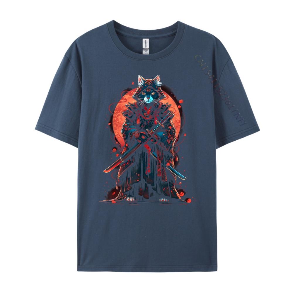 Cat Samurai Ninja Cat Samurai Art Ukiyo E Designer T Shirt Streetwear Unisex Lovers Day 3d Printed T Shirts Adult T Shirts For Men