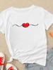 (Азиатский размер) Женская футболка Lip Sweet Trend, милая футболка с короткими рукавами 90-х годов, верхняя одежда, модный принт, женские повседневные женские футболки с графикой