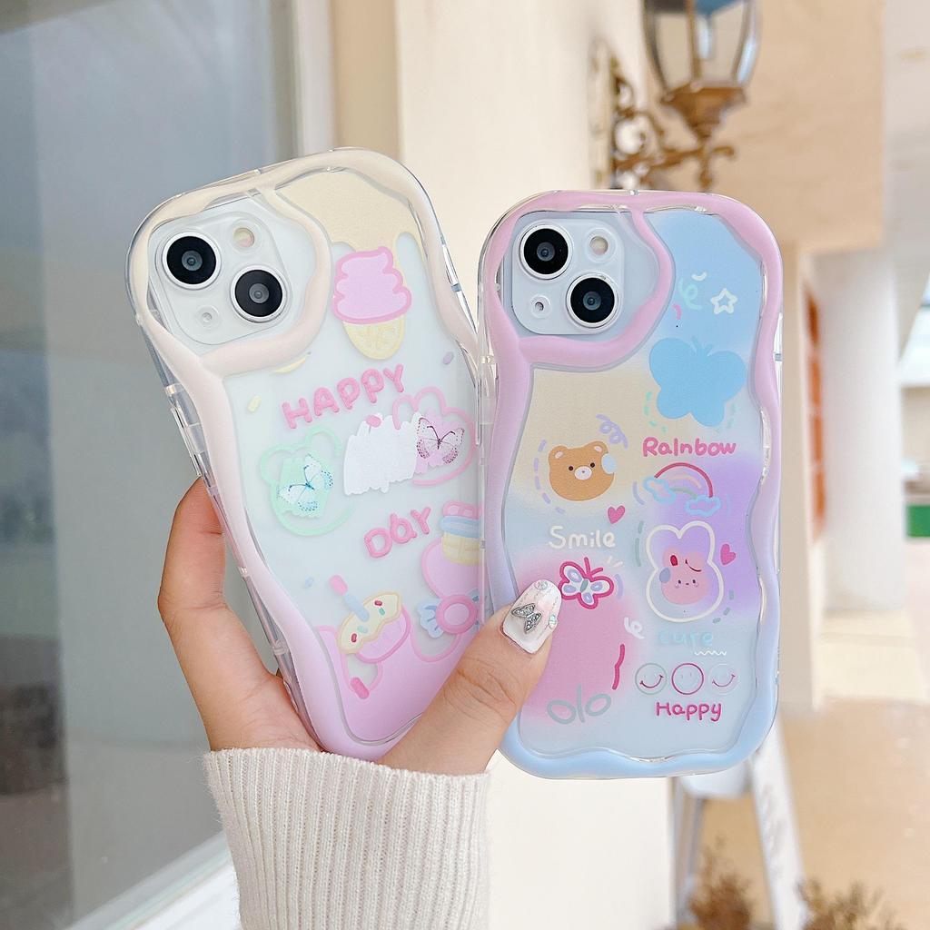 Милый силиконовый чехол для Infinix Hot 30i Xiaomi Redmi Note 12 11 Vivo V27 V25 V29 Oppo A78 A58 A38 Funda Cartoon Smile Чехол для мороженого Мягкий бампер из ТПУ
