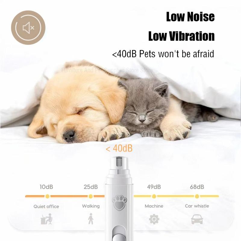 Электрическая пилка для когтей для собак, кусачки для когтей для питомцев, USB-перезаряжаемая, триммеры для когтей для питомцев, безболезненная с полировальным колесом для маленьких/больших питомцев