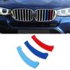 3pcs Car Styling 3D M Front Grille Trim Bumper Cover Strip Stickers for BMW X3 X4 Series F26 2014-2017 External Decoration