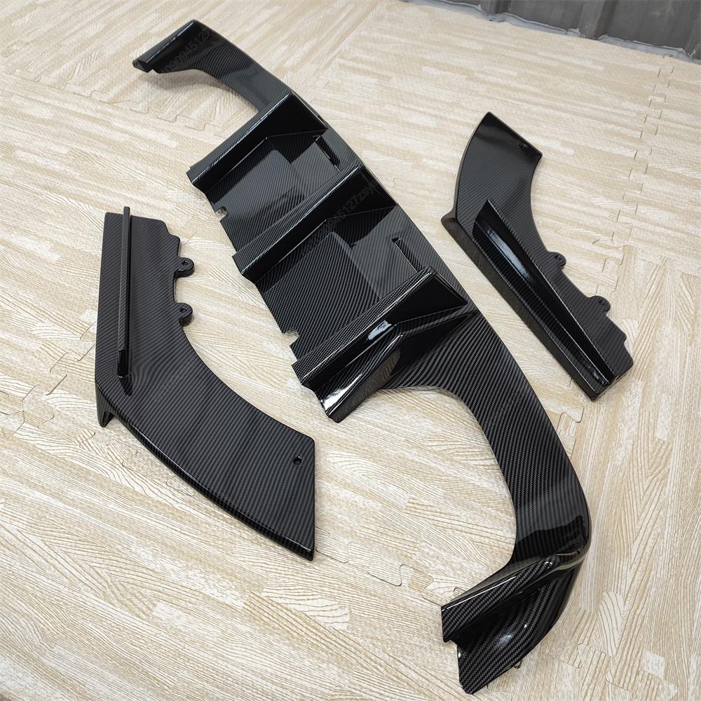 Car Rear Bumper Splitter Lip Diffuser V Style For BMW 2 Series F87 M2 M2C Coupe Competition 2016-2022 ABS Black Bodykits Tuning
