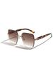 Очки без оправы Diamond Cut Square Sunglasses Men's Semi-Metal Sunglasses Women's
