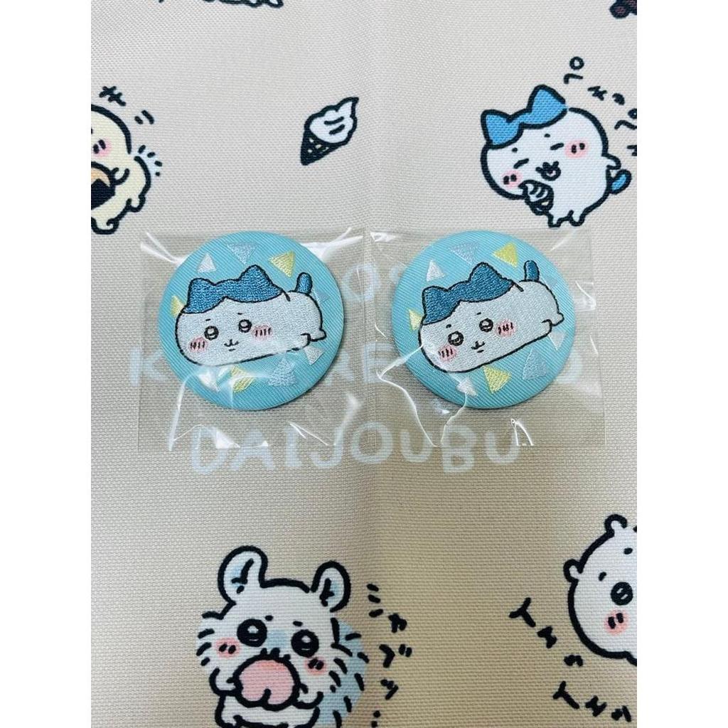 Used Hachiware (Hecha) x2 Chiikawa Embroidered Can Badge Biscuit