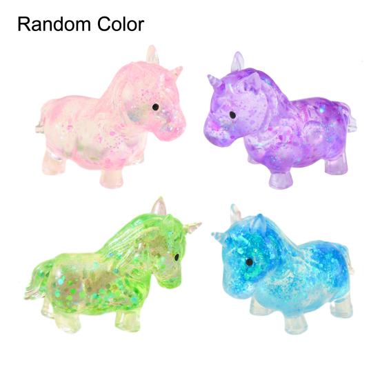 Mini Horse Squeeze Toy Stress Relief Clear Glitter Horse Stress Sugar Ball Sensory Toy Decompression Fidget Toy Party