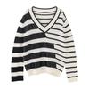 New Punk Gothic Unisex Sweater Fall Winter Women Striped Cool Jumper Loose Rock Thin Dark Streetwear Top C-132