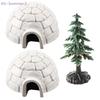 Набор фигурок для рождественской елки Polar Igloo, миниатюрные фигурки Arctic, игрушечный игровой набор, мини-украшение для приюта для животных Polar Animal Shelter, декоративное украшение