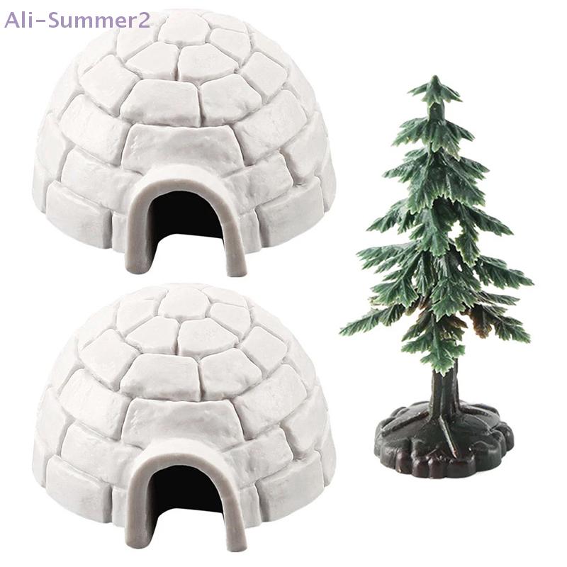 Набор фигурок для рождественской елки Polar Igloo, миниатюрные фигурки Arctic, игрушечный игровой набор, мини-украшение для приюта для животных Polar Animal Shelter, декоративное украшение