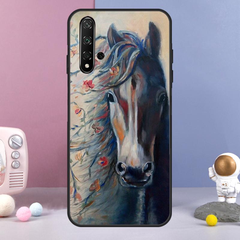 Художественный чехол с изображением лошади для Huawei Nova Y60 Y61 Y70 Y72 Y73 Y90 Y91 9 10 SE 7i 8i 11i 12i P30 P40 Lite P60 Pro