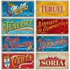 Artisan SPAIN License Plate Metal Sign City Landmark Wall Decor Decorative Vehicle Plate for Bar Pub Club Hotel Cafe Wall Art