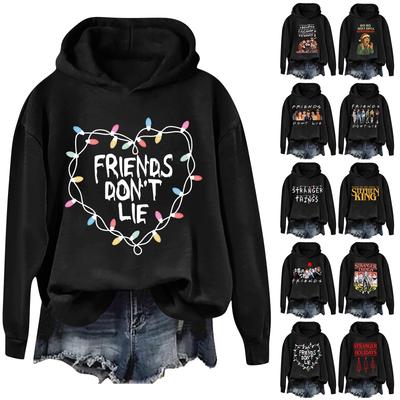 Женский и мужской унисекс модный костюм, свитшот с длинным рукавом и принтом, повседневная толстовка с капюшоном