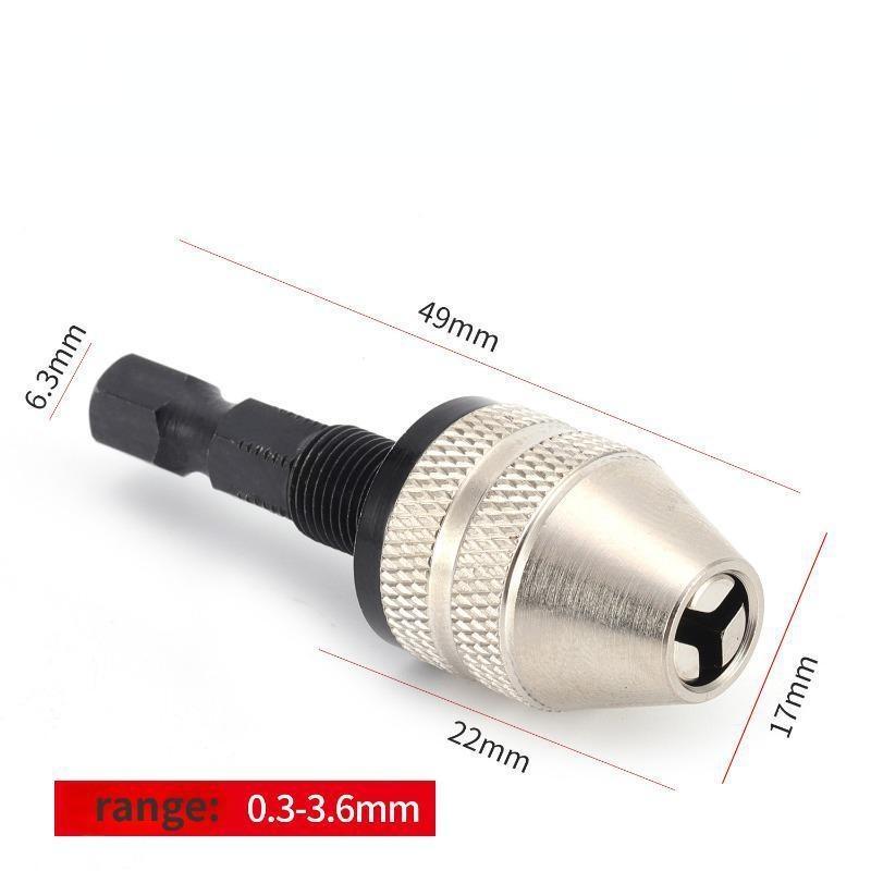 1 шт. Электрический патрон для фрезы, регулируемый трехкулачковый патрон быстрой смены, шестигранная рукоятка, патрон для дрели 0,3 мм-3,6 мм