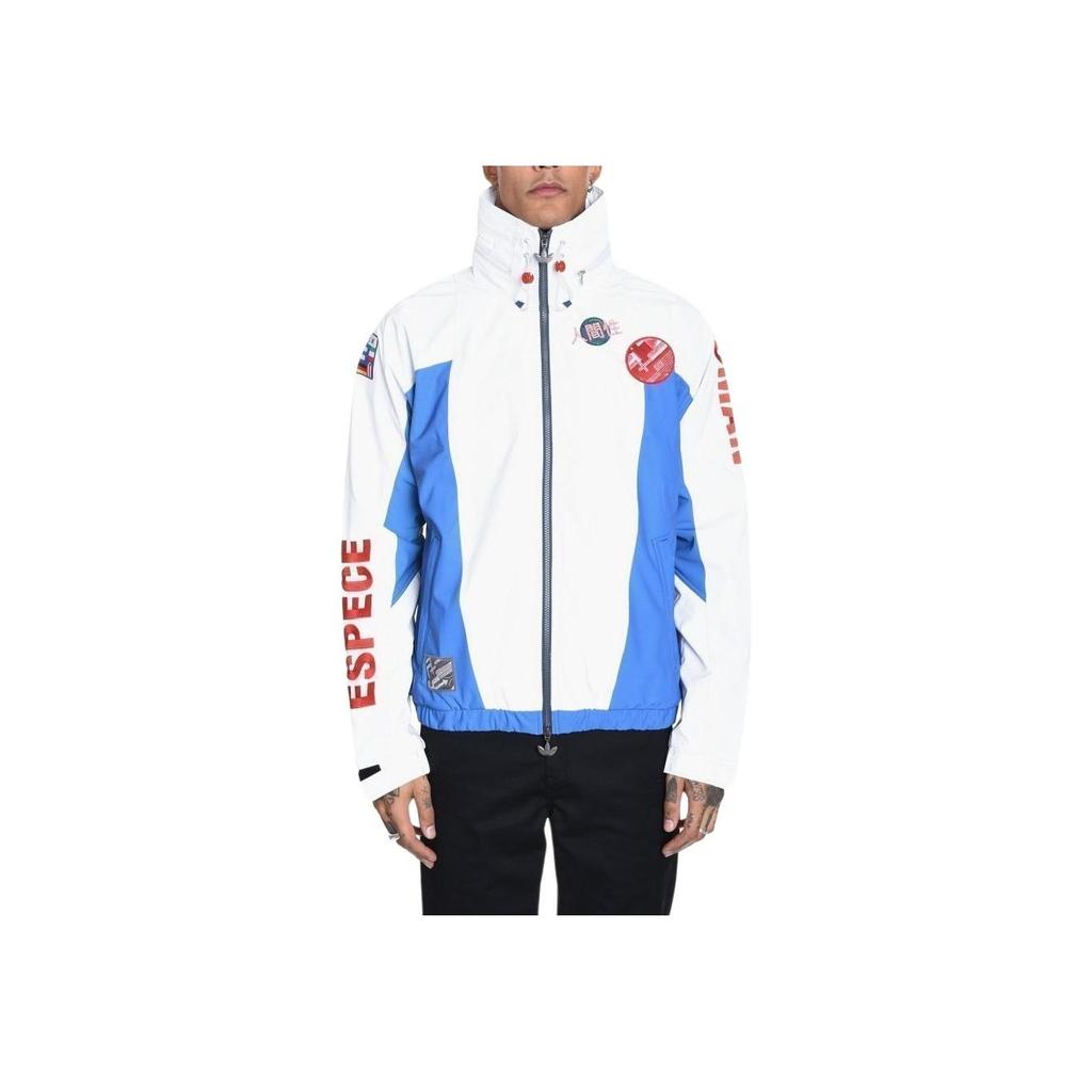 adidas Мужская спортивная куртка Originals Trefoil Color Block Letter Print Zip-Up, синяя, белая BR3151